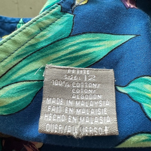 Vintage Liz Claiborne Hawaiian Print Floral Dress - Picture 9 of 9